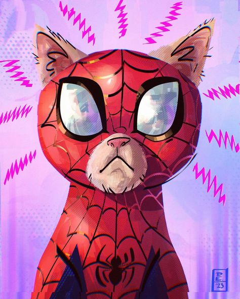 David E. (@daviid.art) | Instagram Spiderman Across The Spider Verse Draw, Spider Cat Art, Spider Man Across The Spider Verse Drawing, Spiderman Doodles, Spider Verse Art, Spider People, Cat Doodle, Verse Art, Spiderman Art