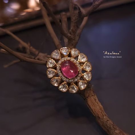 #moissanite #polki #ring #azaleaa #realjewellery #handmade #handcraft #unique #silver #stones #royallook #bridalring #wedding #traditionalwear #indianjewellery #bridering #occasionwear #swarovski #diamondfinish Polki Rings Design, Polki Rings, Simple Diamond Earrings, Jewellery For Wedding, Coral Jewelry Set, Rings Moissanite, Fancy Jewelry Necklace, Gold Earrings Wedding, Hand Rings