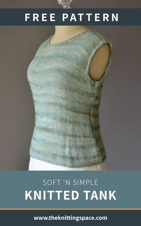 Knit Tank Top Pattern Free Simple, Knitted Tank Top Pattern Free, Knit Tank Pattern, Knit Tank Top Pattern, Summer Knitting Projects, Knitting Tops, Ladies Cardigan Knitting Patterns, Summer Knitting Patterns, Knit Top Patterns