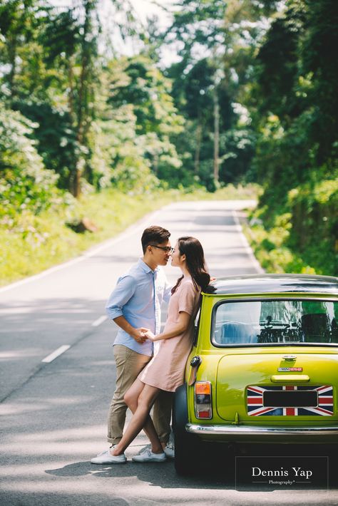 Pre Wedding Shoot On Road, Pre Wedding Car Poses, Road Pre Wedding Shoot, Couple Poses In Front Of Car, Couple Poses On Road, Couple Photography Poses On Road, Car Pre Wedding Shoot, Pre Wedding Photoshoot India, Road Photoshoot