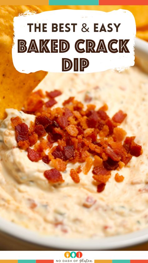 Baked Crack Dip Cream Cheese Cracker Dip, Dip Cream Cheese, Cream Cheese Snacks, Bacon Ranch Dip, Gluten Free Holiday Recipes, Baked Dips, Cracker Dip, Cream Cheese Appetizer, Gluten Free Sides Dishes