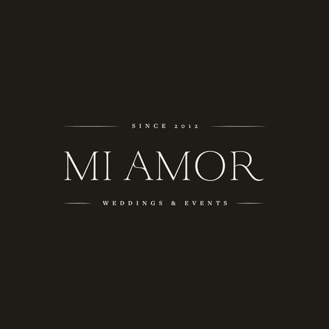 VOL2 : 05 - Mi Amor Weddings & Events﻿⁠ ﻿⁠ The newest addition to our pre-made design shoppe, Mi Amor is a sophisticated and high-end… Photographer Branding Design, Overall Aesthetic, Branding 101, Dallas Photographers, The Font, Business Advertising Design, Fine Art Wedding Photographer, Photographer Branding, Modern Logo