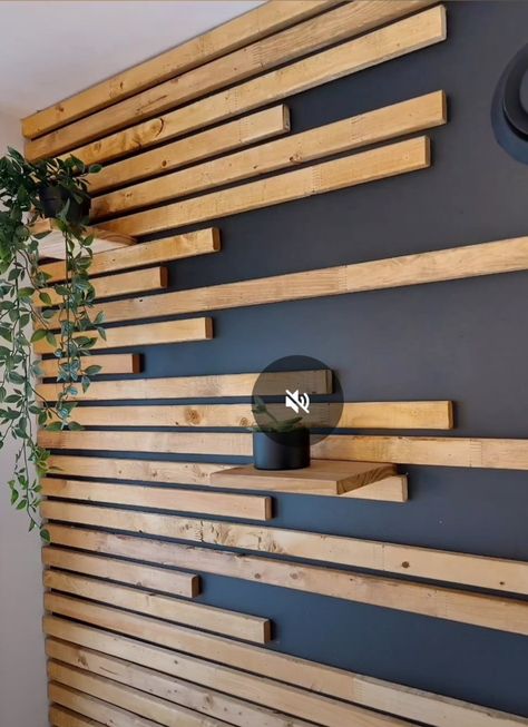 Easy Diy Accent Wall, Instagram Bathroom, Wood Wall Design, Bathroom Transformation, Wood Slat Wall, Diy Accent Wall, Wood Accent Wall, Deck Decorating Ideas, Houseplants Indoor