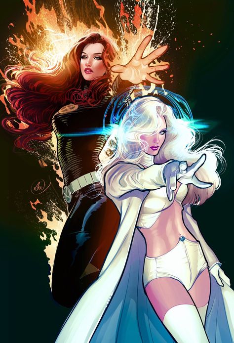 Bolovo ✨ on Twitter: "Exclusive print of Jean Grey and Emma Frost for attendees of The X-Men Fandom Panel @theuncannyexp for @xreadspodcast #SDCC Exclusive Emma Based on the Beautiful @candiceswanepoel #JeanGrey #EmmaFrost #Phoenix #Xmen #JeanGreyAndEmmaFrost #UnleashYourPower #XMenRising https://t.co/eR6JHJO16d" / Twitter Jean Grey And Emma Frost, Jean Grey Phoenix, Marvel Heroines, Marvel Characters Art, Emma Frost, Uncanny X-men, Marvel Girls, Marvel Comics Art, X Man