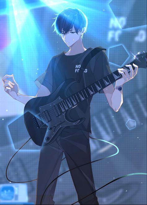 [(manhua) Hope you’ve been well] (fyi: its *last name*, *first name* format) Anime Dj Art, Hope You've Been Well, Anime Boy With Headphones, Guitarist Art, Guitar Guy, Guitar Boy, Manga Watercolor, Guitar Drawing, Dream Jobs