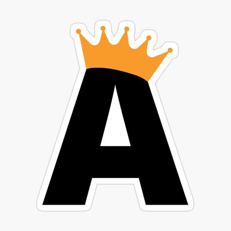 Letter A With Crown, Dessin Aestetic, Letter A Sticker, Girly Frame, The Letter A, Cute Letters, Letter Gifts, Letter Stickers, Letter A