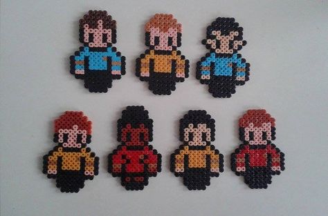 Star Trek Perler Bead Patterns, Star Trek Perler, Perler Bead Star, Bead Star, Perler Crafts, Bead Sprite, Star Trek Tos, Perler Bead Art, Perler Patterns