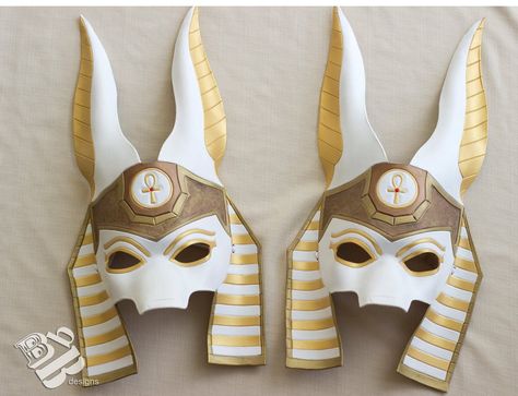 Just finished and listed this brand new design; Japanese Rabbit.  Numbered, dated original, losely based on characters from the Okami video game.  A leather mask sumi-e version of "The Ra... Anubis Costume, Egyptian Jackal, Japanese Rabbit, Dad Costume, Anubis Mask, Egyptian Mask, Ancient Egypt Projects, Egypt Project, Alice Costume