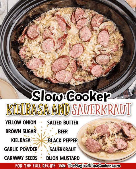 Crockpot Keilbasa And Sauerkraut, Sour Kraut And Kielbasa Crockpot, Crockpot Polish Sausage And Sauerkraut, Smoked Sausage And Sauerkraut Crockpot, Kilbasa Sausage In Crock Pot, Polish Sausage And Sauerkraut Crockpot, Crockpot Sausage And Sauerkraut, Sour Crout And Kielbasa, Crock Pot Kielbasa And Sauerkraut