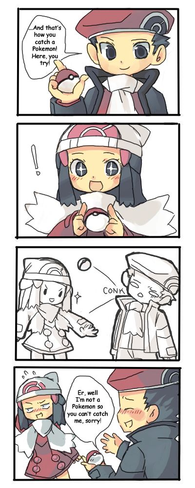 Why Can't I Catch diamond?! Pokemon Diamond Art, Pokemon Lucas X Dawn, Pokemon Comics Ships, Pokemon Ships Couples, Pokemon Lucas, Lucas Pokemon, Pokémon Comic, Sinnoh Region, Pokemon Adventures