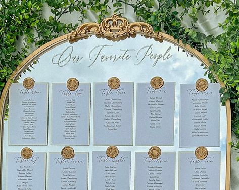 Talavera Seating Chart / Seating Plan / Table Plan Table Numbers Bundle - Etsy Guest List Mirror Wedding, Wedding Guest List Mirror, Mirror Guest List, Mirror Guest Seating Chart, Guest List Ideas, Mirror Table Seating Chart, Guest Seating Chart Wedding, Gold Mirror Seating Chart, Mirror Wedding Seating Chart