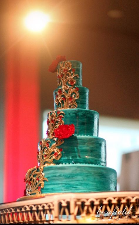 Turquoise and red wedding cake. Wedding Cake Teal, Turquoise Wedding Cake, Teal Wedding Cake, Best Cake Ever, Aqua Wedding, Red And Turquoise, Turquoise Wedding, Teal Wedding, Bridal Shower Cake