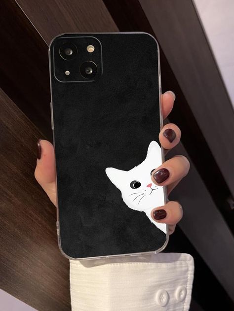 Multicolor  Collar  TPU Cartoon Phone Cases Embellished   Cell Phones & Accessories Mobile Back Cover Painting, Handmade Phone Case Painted, Cat Phone Case, Classy Phone Cases, Phone Case Diy Paint, Phone Covers Diy, Diy Phone Case Design, Phone Cover Design, Handmade Phone Case