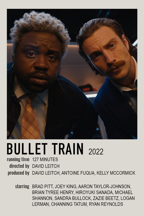 Movie polaroid poster, credit @migliclaire Bullet Train Poster, Movie Polaroids, Train Movie, Zazie Beetz, Michael Shannon, Train Posters, Polaroid Posters, Aaron Taylor, Posters For Room