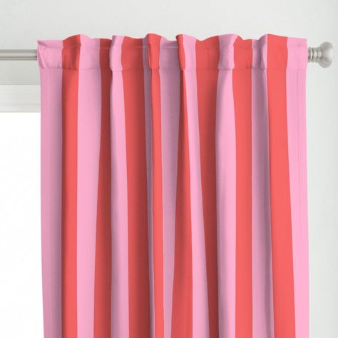 Striped Curtains, Pink Curtains, Etsy Fabric, Grasscloth Wallpaper, Wide Stripes, Candy Pink, Colorful Curtains, Curtains Window Treatments, Custom Curtains