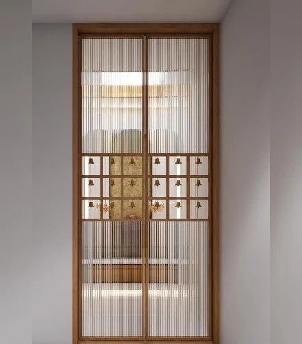 Wooden Panel Design, Glass Partition Designs, Temple Room, Pooja Door Design, Glass Door Design, Wall Partition, Kitchen Transitional, Temple Design For Home, Interior Design Your Home