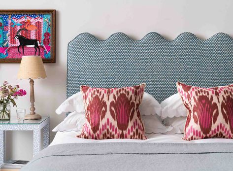 Isabelle Baldwin is an upholstery and soft furnishings brand, whose focus is on making bespoke furniture more accessible by simplifying the design process. Wave Headboard, Double Headboard, Headboard Designs, King Headboard, Bespoke Furniture, Upholstered Headboard, Upholstered Furniture, Rose Garden, Marbella