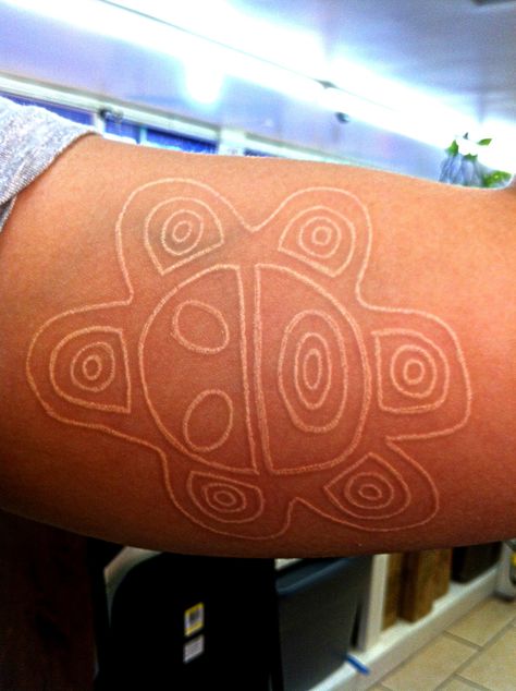 Another native symbol white ink tattoo Rasta Tattoo, Puerto Rico Tattoo, Taino Tattoos, Curated Ears, Indian Tattoos, Taino Symbols, Taino Indians, Artsy Tattoos, Tattoo Symbols