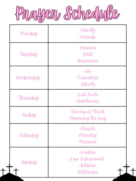 Prayer Schedule Prayer Schedule Weekly, Christian Schedule, Weekly Prayer Schedule, Bible Study Schedule, Prayer Timetable, Prayer Schedule, Bible Reading Schedule, Daily Routine Schedule, Prayer Guide