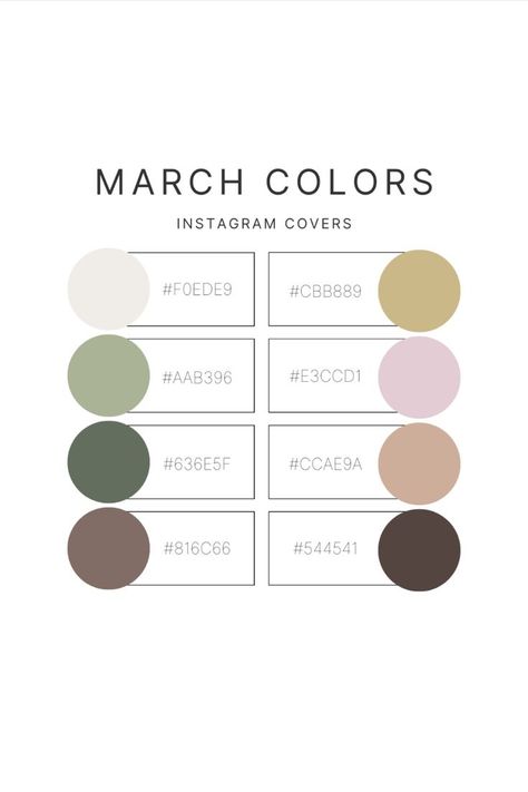 Color palette for Instagram cover; March color palette; best color palette for spring; March greens and pinks spring color palette for posting on social media--Instagram, Facebook, TikTok; with hex number codes Planner Color Palette Hex Codes, Ipad Color Pallete, Calendar Color Palette Hex Codes, March Colour Palette, Canva Color Pallete Code, Hex Code Color Palette Google Calendar, Color Pallets With Hex Codes, March Color Palette, Google Calendar Color Scheme