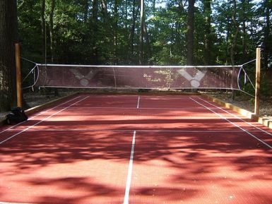 Build an Official Home Badminton Court Bocce Ball Court, Backyard Renovation, Badminton Court, Build A Home, Bocce Ball, Backyard Renovations, Professional Athlete, House Projects, Kids Playground