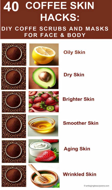 Body Scrub For Brighter Skin, Coffee Scrub Diy, Diy Masks, Coffee Scrubs, Skincare Remedies, Healthy Face, Coffee Face Mask, Diy Beauty Treatments, Beauty Hacks Skincare