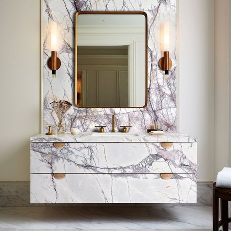 Lilac Marble Bathroom, Marble Bathroom Vanity Top, Slab Backsplash, Marble Bathroom Vanity, Lilac Marble, Bathroom Vanity Top, Marble Slabs, Flat Ideas, Marble Slab