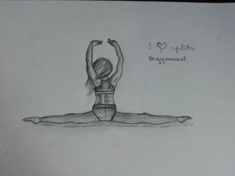 Split Drawing Art, Gymnastic Sketches, Drawing Ideas Gymnastics, Gimnastika Drawing, Splits Drawing, Gymnastics Drawings Easy, Gymnastics Poses Drawing, Gymnastics Sketches, Split Drawings