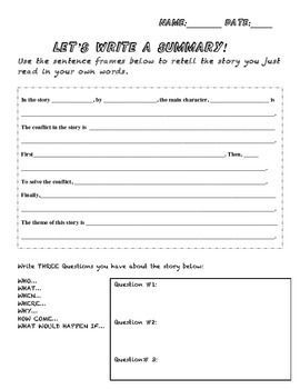 Let's Write A Summary.    "Use these sentence frames to write a summary paragraph using academic language.  Perfect for ELD students who are learning how to summarize short stories.  Works for both elementary and middle school language arts students!" How To Summarize, Lesson Objectives, Writing Rubrics, English Structure, Arts Students, Sentence Frames, Sentence Stems, Academic Language, Summary Writing