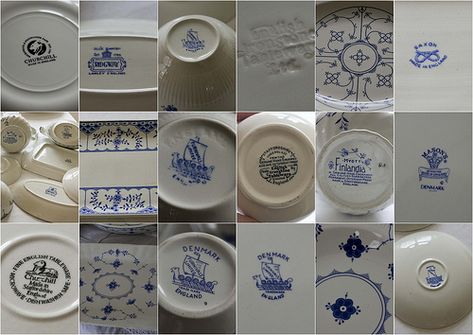 Blue crockery backstamps China Ceramics Blue, Antique Identification, Blue Crockery, Royal Copley Pottery, Pottery Marks Vintage, Porcelain Marks, Vintage Pyrex Patterns, Antique Knowledge, Vintage Dishes Antiques