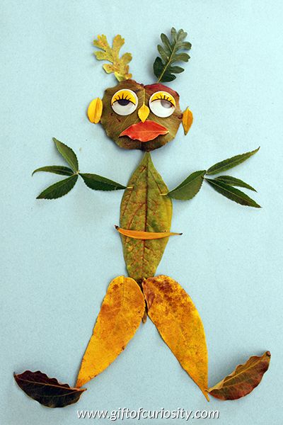 Leaf collages: Create a colorful collection of characters using fall leaves with this open-ended art project for kids || Gift of Curiosity Open Ended Art, Fall Activities For Kids, Leaf Collage, Leaf Projects, Art Project For Kids, Fall Art Projects, Preschool Gifts, Autumn Activities For Kids, Project For Kids