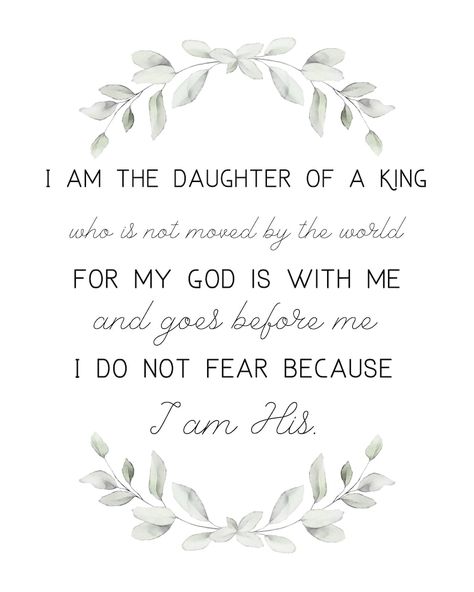 I Am the Daughter of a King Printable, Instant Download, Nursery Art, Kids Room Decor, Bible Verse - Etsy Daughter Of A King, Daughters Of The King, Inspirational Bible Quotes, Bible Verses Quotes Inspirational, Inspirational Bible Verses, Art Kids, Christian Quotes Inspirational, Bible Encouragement, A King