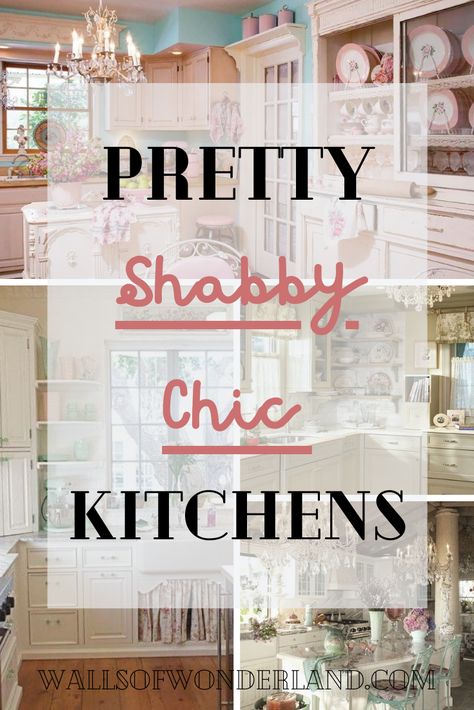 Pink Shabby Chic Kitchen, She Shed Cottage Shabby Chic, Shabby Chic Cabinets Kitchen, Shabby Chic Front Porch Ideas, Country Chic Furniture, Farm Chic Decor, Romantic Shabby Chic Kitchen, Shabby Chic Cottage Kitchen, Shabby Chic Coffee Shop