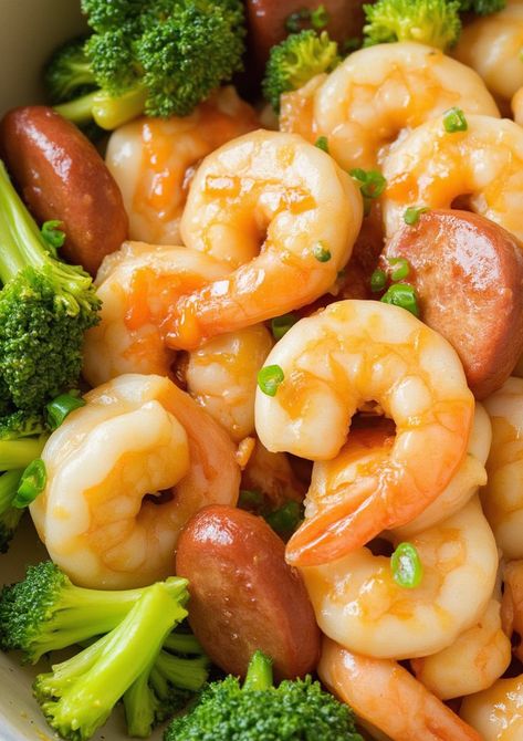 Honey Garlic Shrimp, Sausage, and Broccoli Recipe

Ingredients

- 1 pound shrimp, peeled and deveined
- 1 pound sausage, sliced (such as kielbasa or Italian sausage)
- 2 cups broccoli florets
- 1/4 cup honey
- 1/4 cup soy sauce
- 4 cloves garlic, minced
- 1 tablespoon olive oil
- 1/2 teaspoon red pepper flakes (optional)
- Salt and pepper, to taste

Full Cooking Instructions on... Shrimp And Kielbasa, Cajun Seafood Boil, Sausage And Broccoli, Honey Garlic Shrimp, Shrimp Sausage, Broccoli Recipe, Chili Garlic Sauce, Diced Chicken, Garlic Shrimp