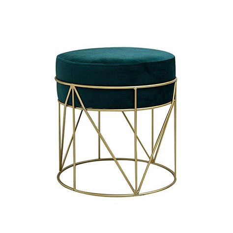 Green Vanities, Makeup Bench, Corner Dressing Table, Dressing Table Bedroom, Stool Living Room, Table Stools, Bedroom Stools, Round Makeup, Iron Stools