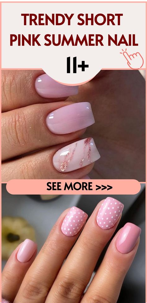 Enhance your summer style with chic short pink nails that bring a touch of vibrancy and elegance to your manicure! Short nails are in vogue this season for their fashionable and convenient appearance, ideal for the warmer days ahead. Opt for a lively pink hue, such as bubblegum or coral, to achieve a playful and feminine nail look. Whether you prefer a shiny or velvety finish, short pink nails are the perfect choice to showcase your style and sophistication. Pink Nails Square Short, Short Pink Nail Designs, Pink Shellac Nails, Manicure Short Nails, Neon Coral Nails, Pink Shellac, Manicure Short, Sns Nails Designs, Short Pink Nails