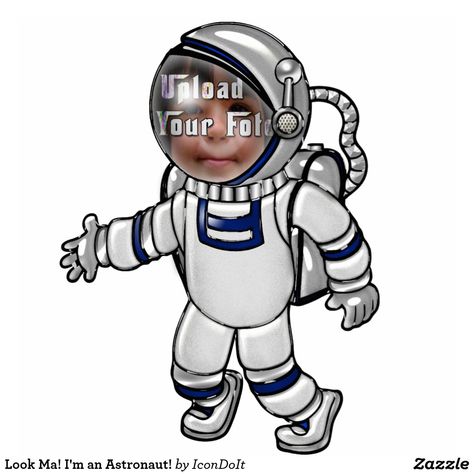 Look Ma! I'm an Astronaut! Cutout Astronaut Cutout, Astronaut Space Suit, Monkey Photo, Space Preschool, Photo Sculpture, Monkey Face, Face Girl, Hair Stylist Business, Space Suit