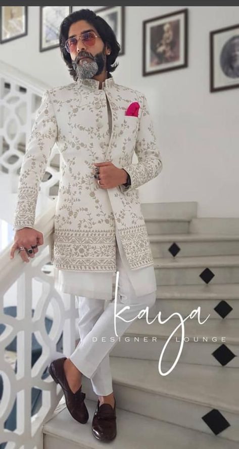 Traditional Indian Mens Clothing, Indo Western Dress For Men, India Fashion Men, Indian Wedding Suits Men, Suit For Men Wedding, Ethnic Jacket, Wedding Suit Styles, Indian Wedding Clothes For Men, Sherwani For Men Wedding