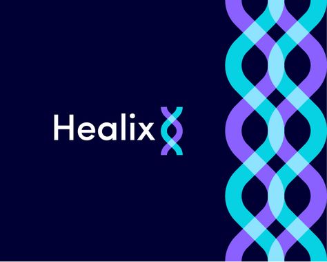 Healix - DNA Medical logo (Unused) Dna Logo Design Ideas, Dna Graphic Design, Medical Graphic Design, Dna Logo Design, Logo Design Medical, Science Branding, Medical Logos Inspiration, Hospital Branding, Medical Logos