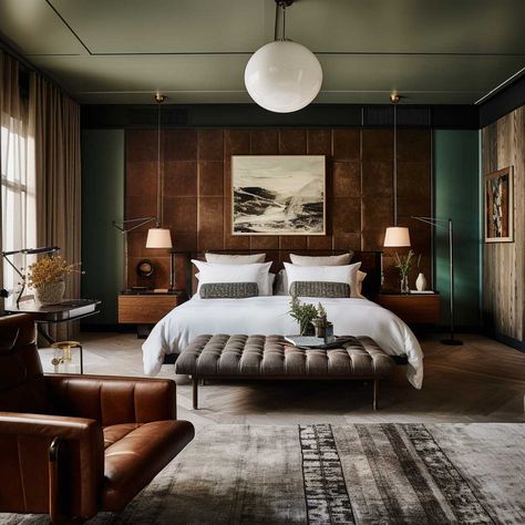 Interior Designed Bedrooms, Soho House Bedroom Ideas, Soho Home Bedroom Ideas, Soho House Interiors Bedroom, Soho House Bedroom Interior Design, Soho House Bedrooms, Soho Home Bedroom, Bedroom Soho House, Modern Vintage Decor Bedroom