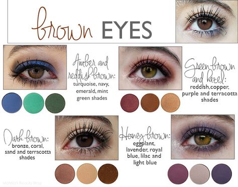 Mateja's Beauty Blog: Colours that Emphasize your Eyes Eyeshadow Brown Eyes, Brown Eyes Pop, Hazel Eye Makeup, Makeup Color Wheel, Cute Eyeshadow Looks, Eyeshadow For Blue Eyes, Eyeshadow For Brown Eyes, Best Eyeshadow, Natural Make Up