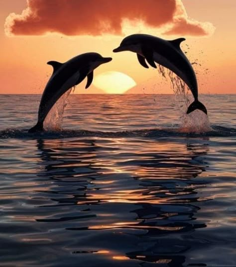 Dolfins Dolphins Pictures, Whale Shark Facts, Dolphin Aesthetic, Dolphin Pictures, Dolphin Wallpaper, Animals Dolphins, Dolphin Sunset, Sea Life Painting, Dolphin Images