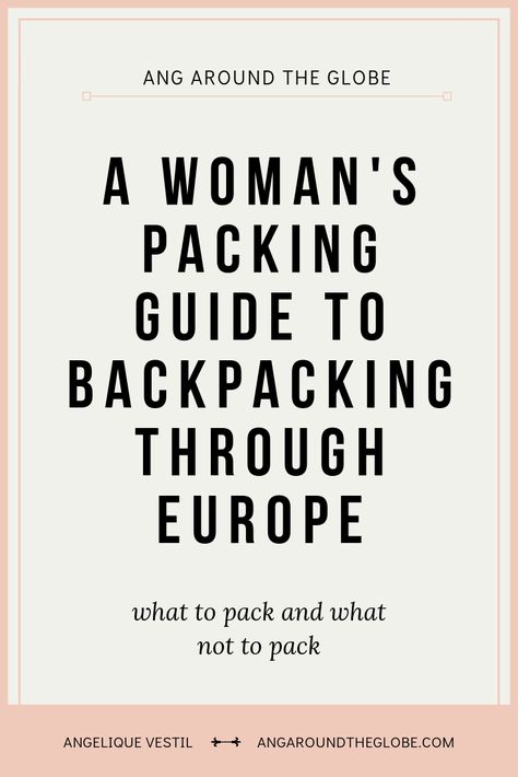 The Ultimate women's packing list for backpacking Europe, including what necessities you need on a backpacking trip around Europe. The ultimate guide on what to pack when backpacking Europe in Summer. Backpack Europe Route, Europe In The Summer, Backpacking Europe Packing, Backpacking Through Europe, Backpacking Packing List, Beginner Backpacking, Womens Packing List, Backpacking List, Backpacking For Beginners