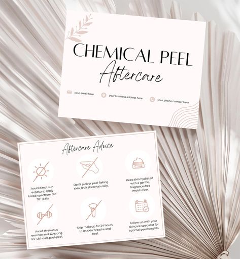 "Looking for printable aftercare cards for your business?  Our professionally made chemical peel aftercare cards in pink contain easy-to-follow care instructions for your clients, ensuring optimal results and client satisfaction! Perfect for estheticians, medspas, salons, beauty professionals, and small businesses. Why Choose Our Aftercare Cards? ✅ Esthetician-Approved Cards: Our aftercare cards undergo a thorough review process led by licensed estheticians to ensure accuracy and reliability. ✅ Versatile Sizes & Formats for Every Need: Our aftercare cards are available in horizontal and vertical formats, as well as business card size and A2 size. You also get to choose between 2 pink designs. ✅ Give Your Clients Quality Aftercare: Made to provide easy-to-understand aftercare instructions w Aftercare Card Design, Botox After Care Instructions, Facial Aftercare Card, Pmu Aftercare Card, Esthetic Business, Aesthetician Aesthetic, Chemical Peel Aftercare, Esthetician Career, Esthetician Content