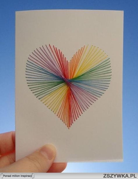 30 Creative Diy String Art Ideas  EXPAND SIZE,  INCREASE TEXTURE AND WEIGHT OF PAPER, WALL ART, ACID FREE PRESERVE, DISPLAY String Art Patterns, String Art Diy, Paper Embroidery, Crafts For Teens, Heart On, String Art, A Rainbow, Diy Cards, Homemade Cards