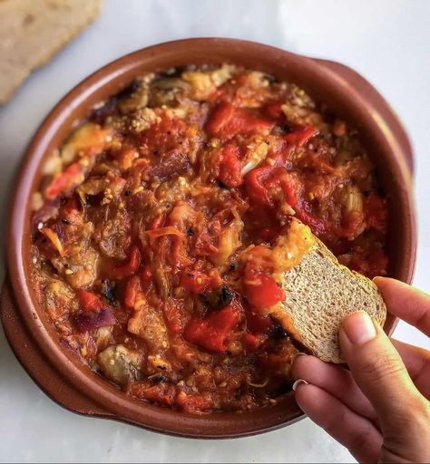 Turkish Eggplant Dip, Turkish Eggplant Salad, Turkish Eggplant Recipes, Camping Dips, Turkish Eggplant, Turkish Recipe, Turkish Dishes, Sweet Cheese, Vegan Dips