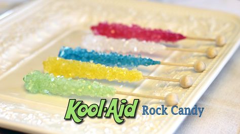 7 Fantastic (and Simple) Rock Candy Recipes Rock Candy Recipe, Make Rock Candy, Jolly Rancher, Homemade Candies, Things To Make, Science Experiment, Rock Candy, Kool Aid, Candy Making