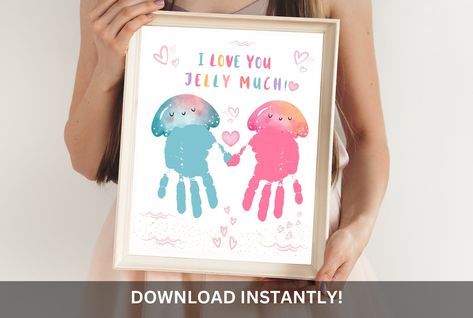 Dive into creativity with our Valentine's Day Jellyfish Handprint Art Craft! Engage preschoolers with this printable handprint art that transforms into a delightful keepsake. Explore the magic of the sea with this whimsical sea animal DIY for a memorable Valentine's Day. 🌊🎨 #ValentinesDayCraft #HandprintArt #PreschoolFun #SeaAnimalDIY Handprint Jellyfish, Jellyfish Handprint, Art Craft Preschool, Craft Preschool, How To Make Magic, Kids Printable Art, Preschool Printable, Sea Animal, Handprint Art