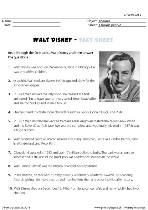 Click to close or click and drag to move Walt Disney Wax Museum Project, Disney Worksheets, Wax Museum School Project, Walt Disney Biography, Wax Museum Project, Lines Worksheet, Super Teacher, Wax Museum, Disney Facts