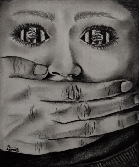 Human Trafficking Drawing, Human Trafficking Art, Censorship Art, Drawing Examples, Tutorials Drawing, Human Drawing, Meaningful Drawings, Art Pencil, Drawing Inspo